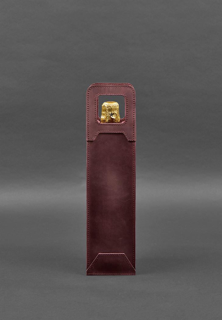 Чехол кожаный для вина 2.0 Crazy Horse Бордовый (A-027942) - фото 4 Чехол кожаный для вина 2.0 Crazy Horse Бордовый (A-027942) - фото 4