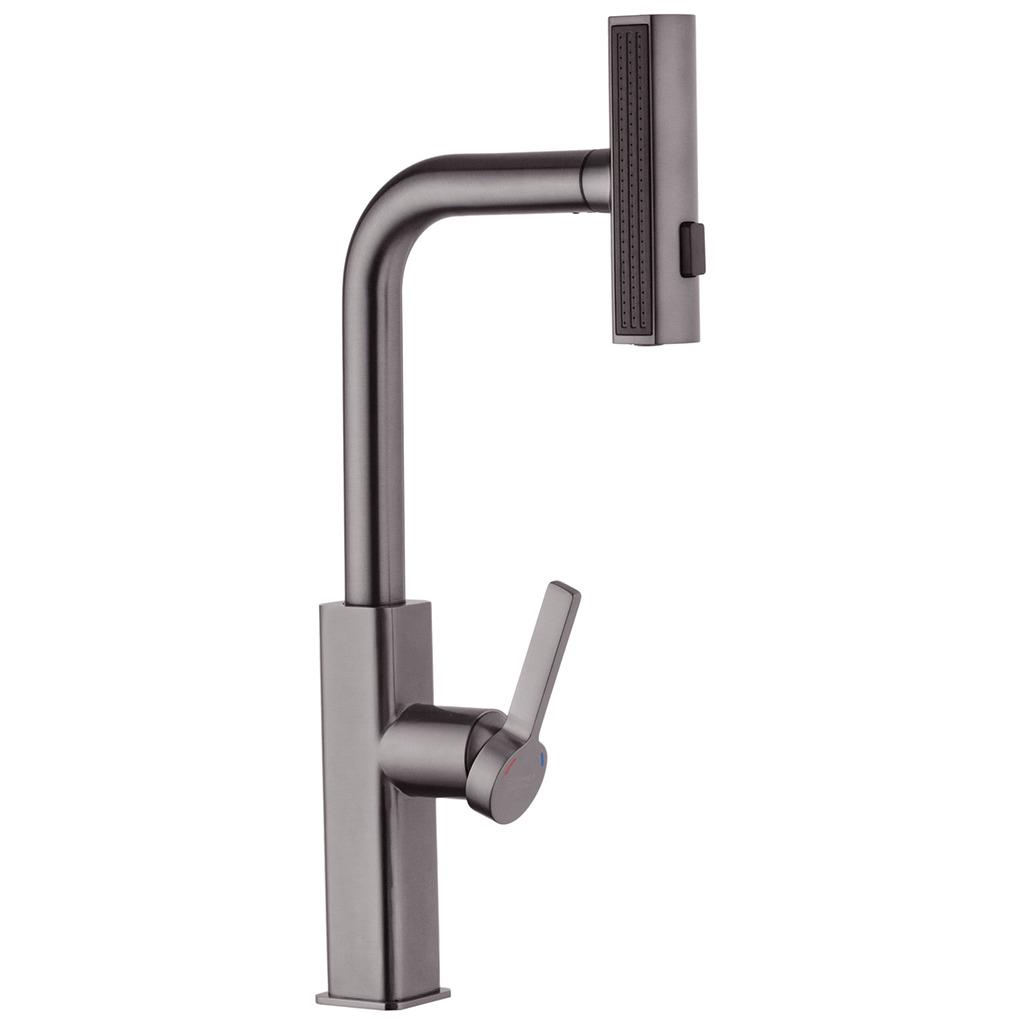 Смеситель для кухни Kroner KRP Edelstahl Klassisch-PVD03918 CV032499 с выдвижной воронкой (217952)