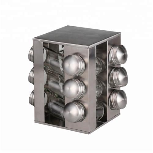 Подставка карусель для специй 12 пр. спецовница квадратная, сталь