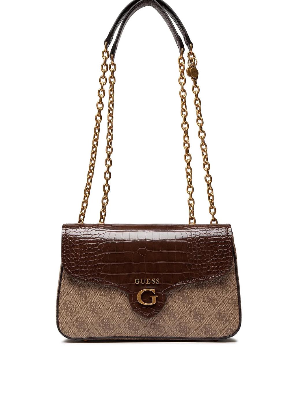 Сумка кросс боди женская из эко кожи Guess ROSSANA CONVERTIBLE XBODY FLAP HWSC8551210-LGW Светло-коричневый - фото 6 Сумка кросс боди женская из эко кожи Guess ROSSANA CONVERTIBLE XBODY FLAP HWSC8551210-LGW Светло-коричневый - фото 6