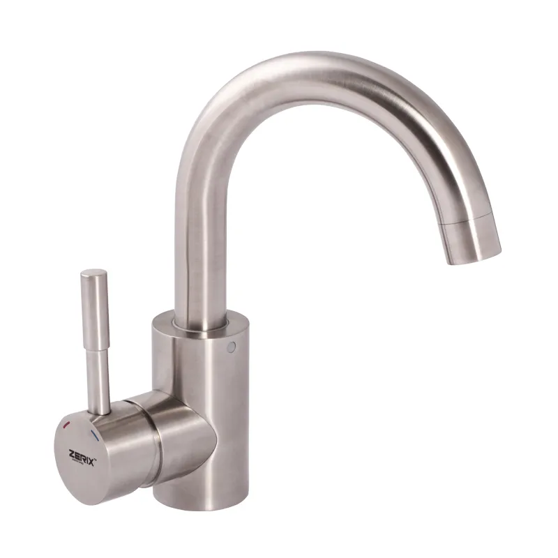 Смеситель для умывальника Zerix SUS-B из нержавеющей стали (LL1559)