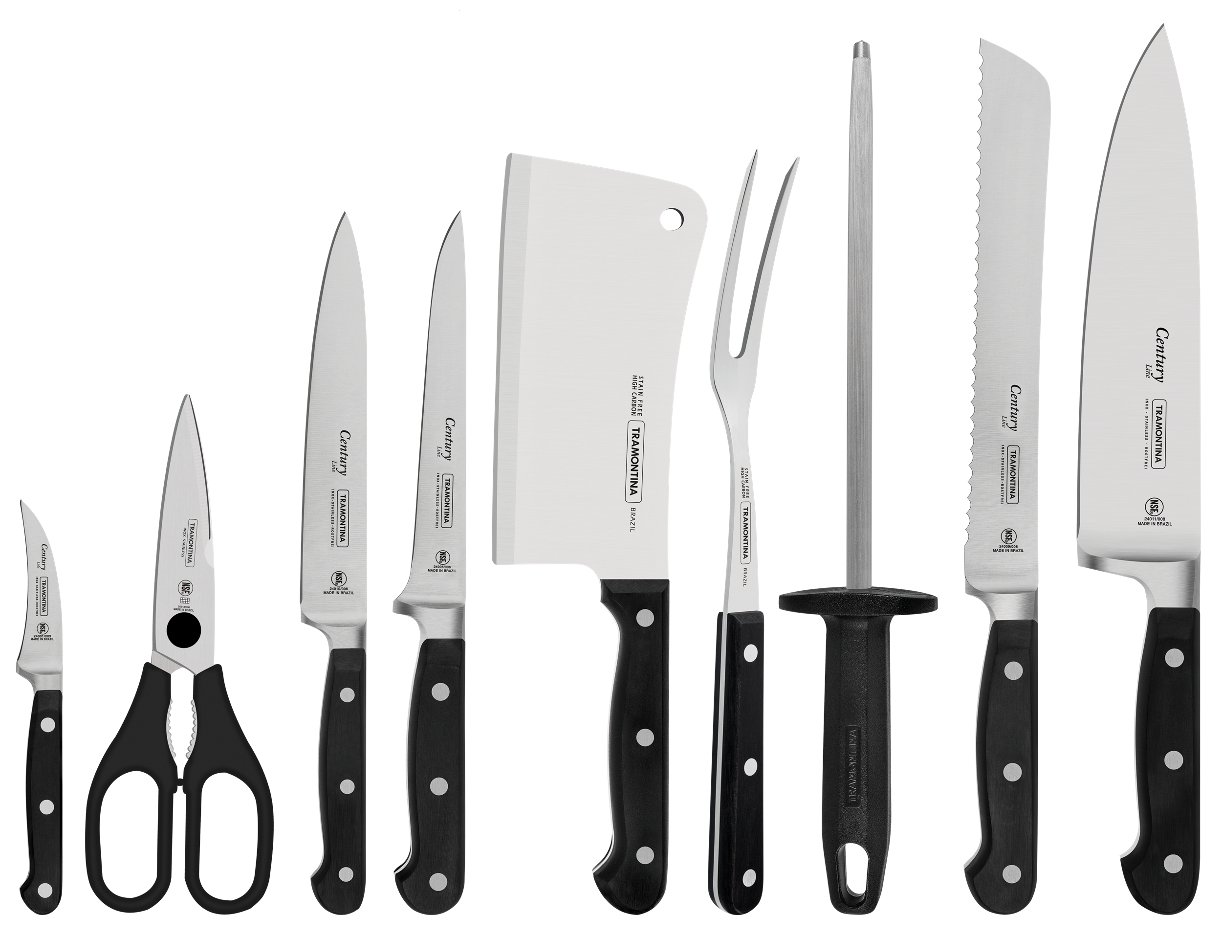 Набір ножів кухаря TRAMONTINA CENTURY в подарунковій упаковці 10 шт. (UG-24099/021)