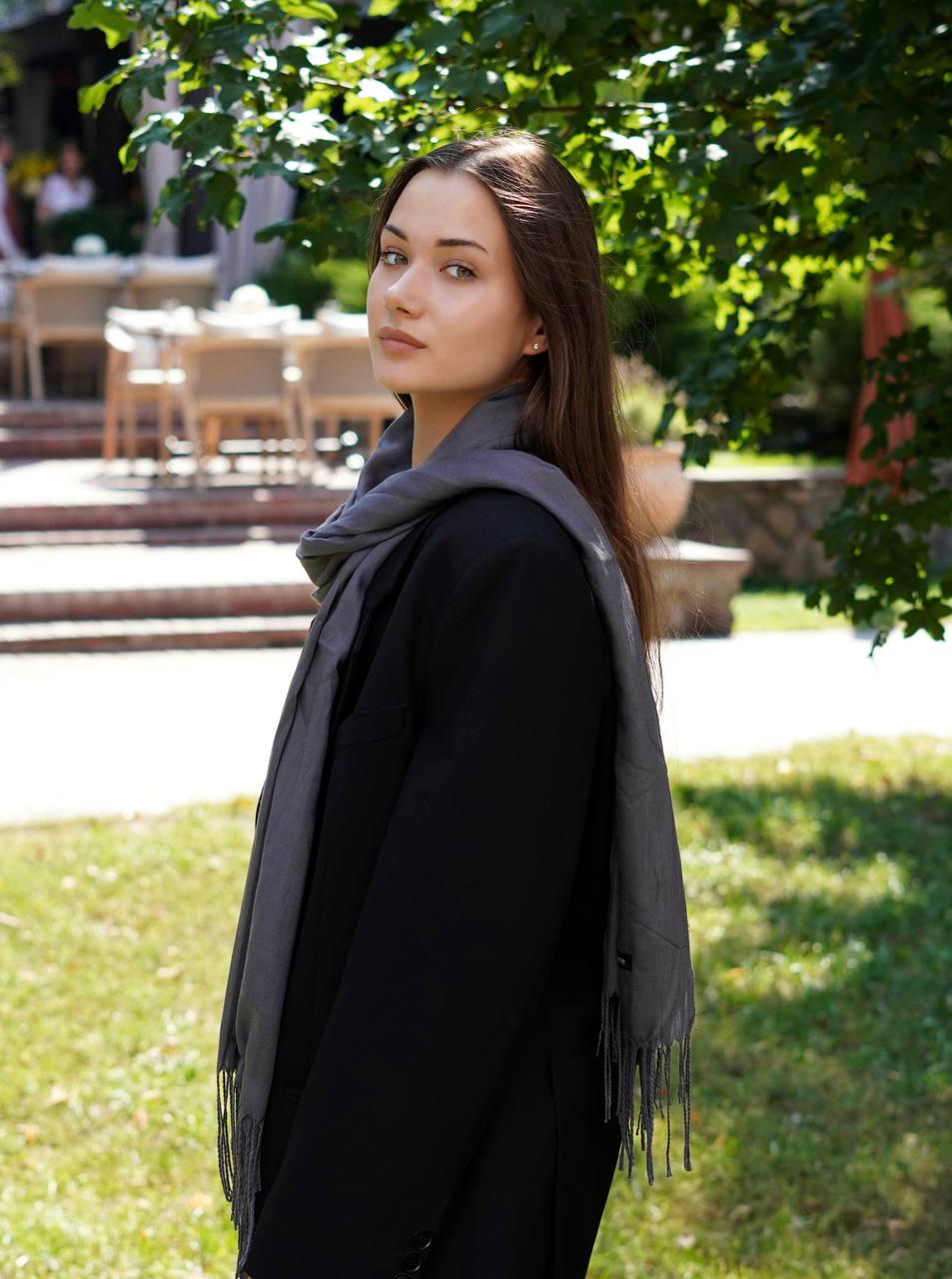 Шарф жіночий My Scarf Мілан 180х60 см Сірий (29735137)