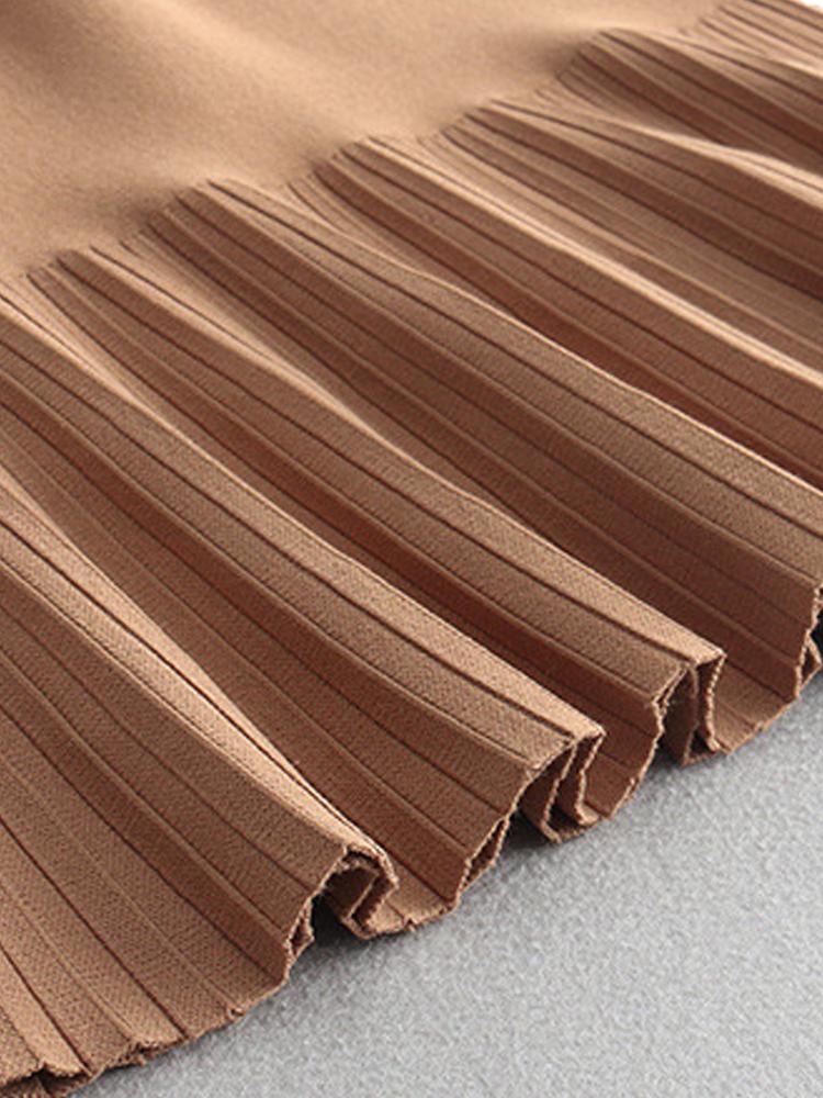 Юбка годе миди трикотажная Forza Viva MW-KS-1978V-1 р. 44 Бежевый (17852328) - фото 4