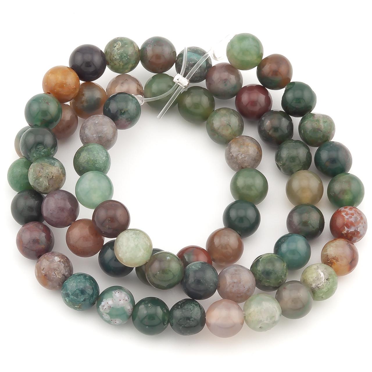 Намистини Яшма зелена з натурального каменю 6 мм 37 см 1 шт. (НК0620ш85)