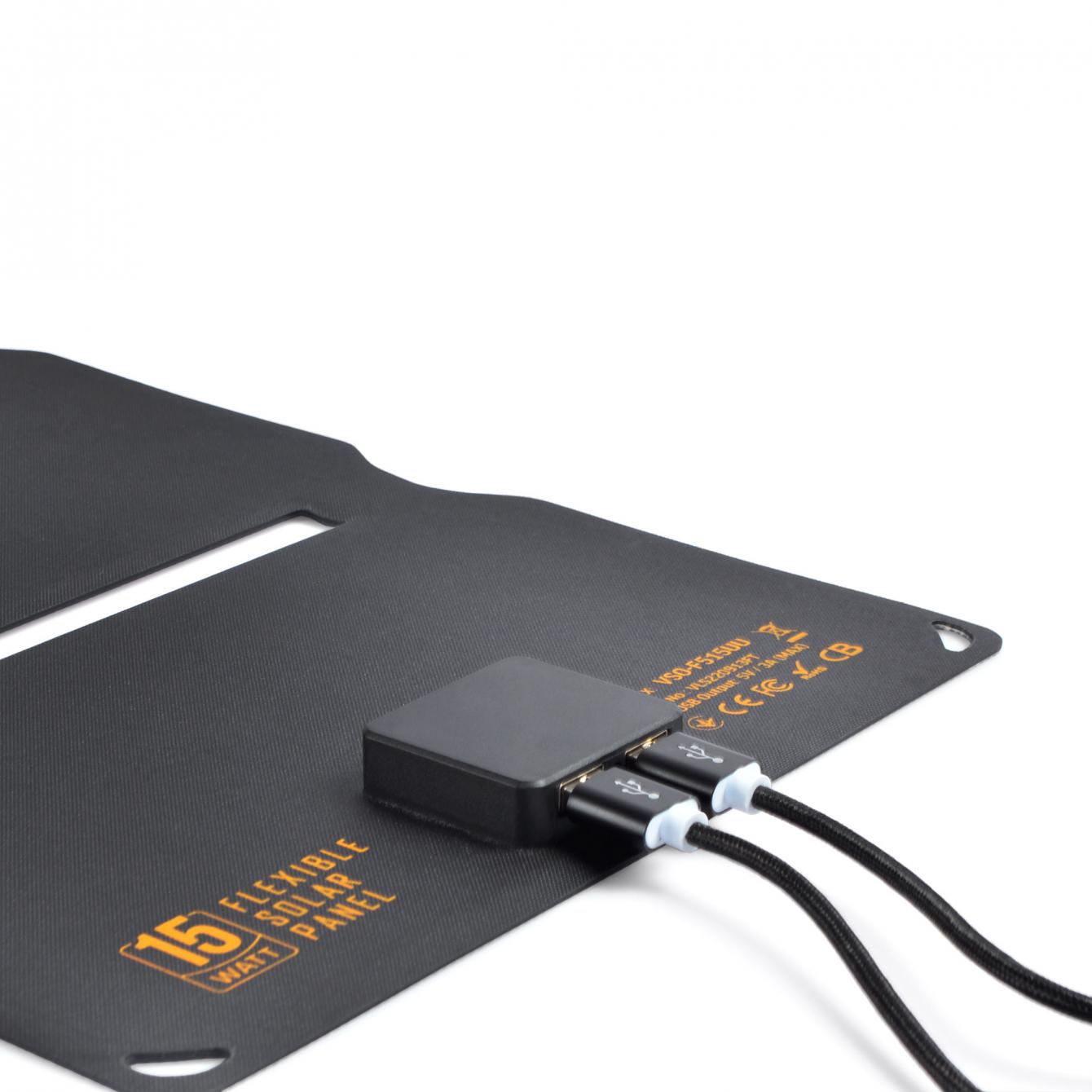 Солнечная панель портативная Videx VSO-F515UU 15 Вт 2,8 A IP68 Черный (27368) - фото 4 Солнечная панель портативная Videx VSO-F515UU 15 Вт 2,8 A IP68 Черный (27368) - фото 4