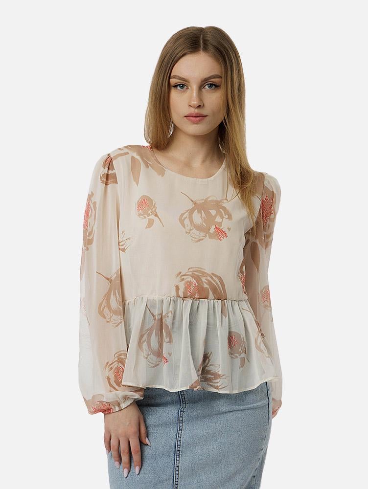 Блуза женская ЦБ-00215273 р. 42 Бежевый (SKT000898205)