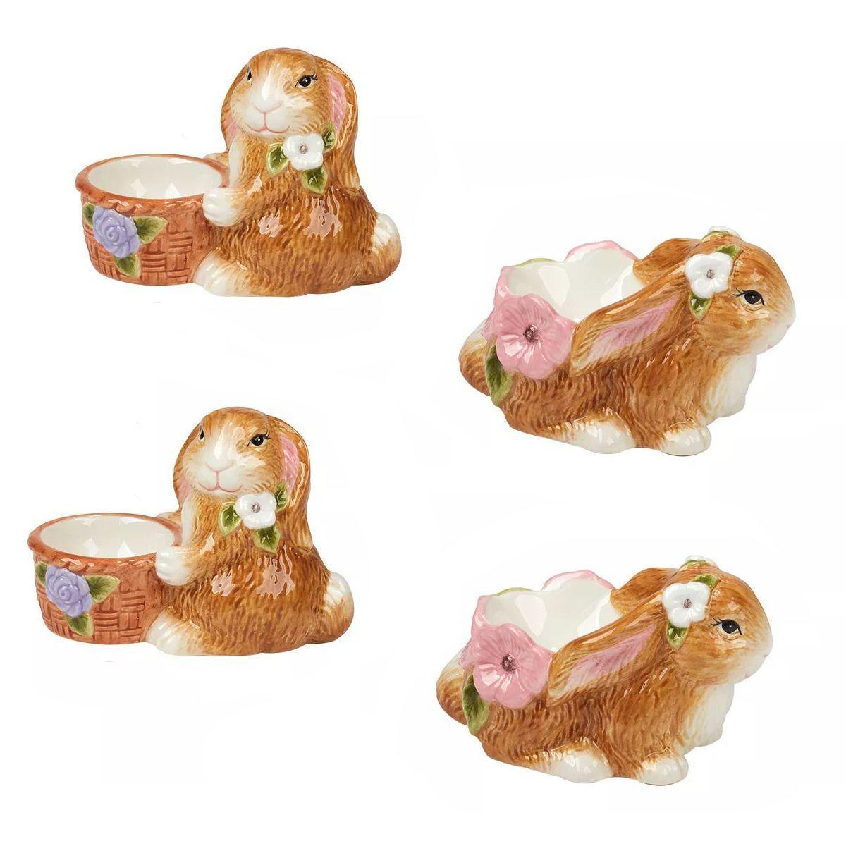 Набор подставок для яиц Certified International Пасхальный сад керамических 4 шт. Бежевый (41274-set)