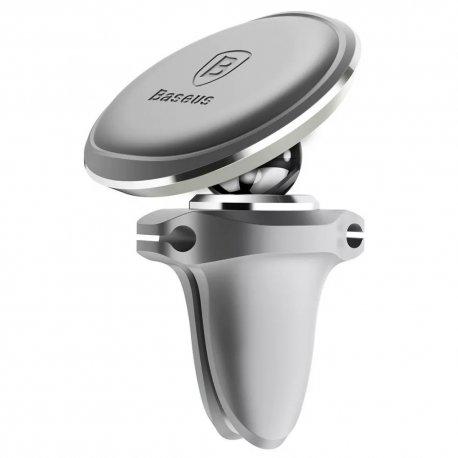 Автодержатель BASEUS Magnetic Air Vent Car Mount With Cable Clip Silver (SUGX020012)