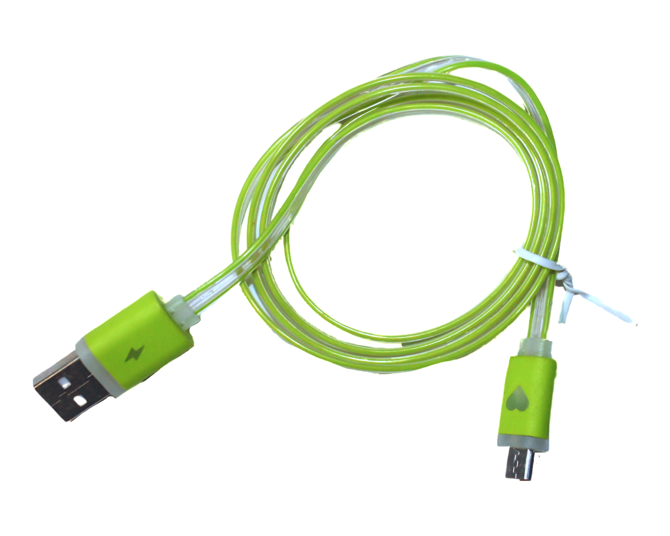 Кабель USB/USB з підсвічуванням 1 м Салатовий