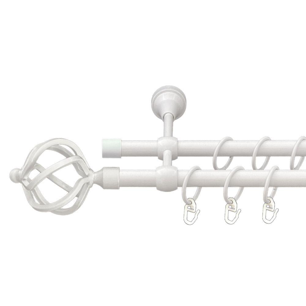 Карниз Orvit Ажур металевий дворядний литий гладка труба кільце металеве 16/16 мм 140 см Арктіс (00-00012332) - фото 1