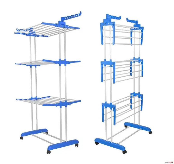 Сушилка для белья Tiers Garment Rack With Wheels ABS бытовая Синий (554235262) - фото 7