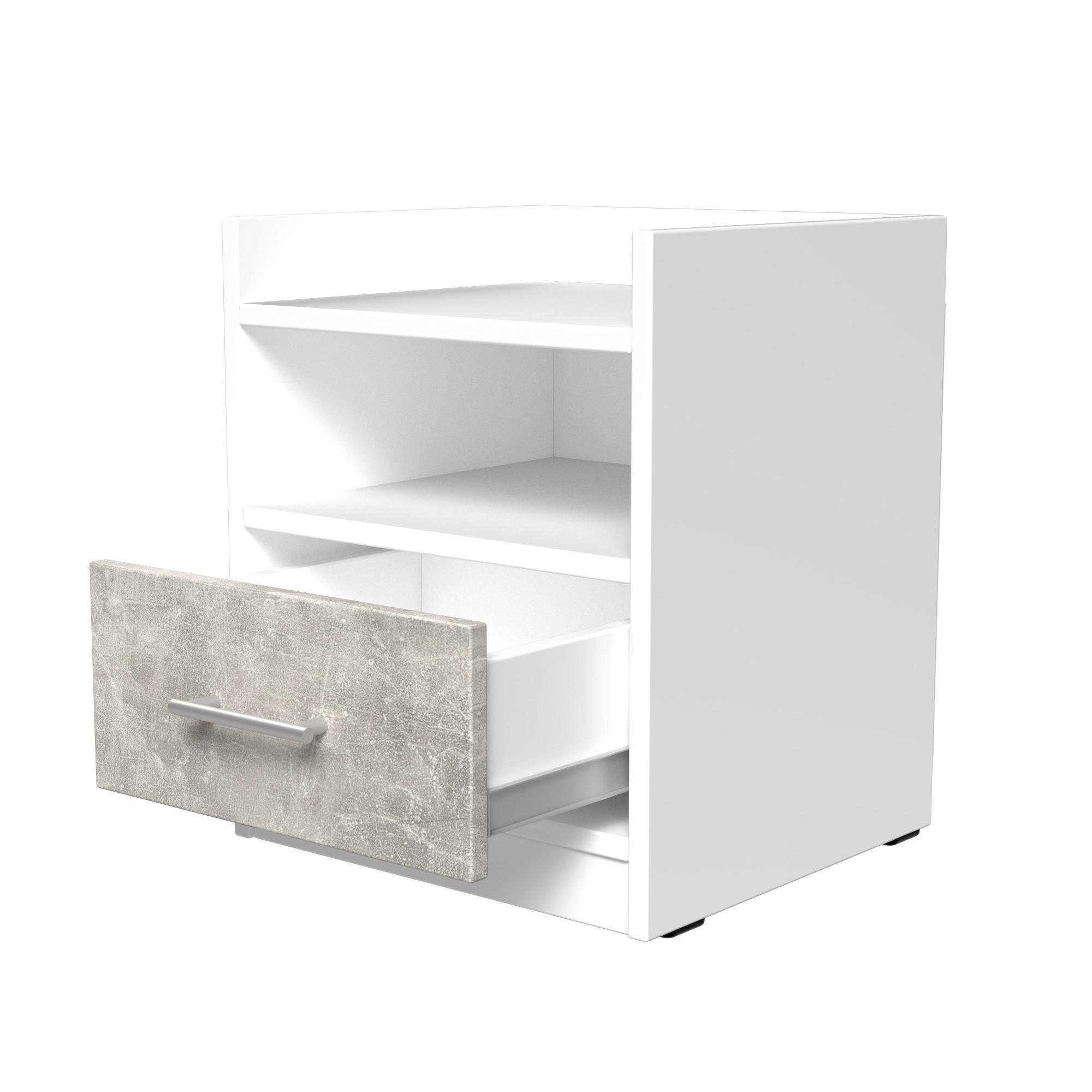 Тумба прикроватная ТП7 SENAM 450х380х350 мм корпус ДСП Белый фасад ДСП Ателье Светлый - фото 4 Тумба прикроватная ТП7 SENAM 450х380х350 мм корпус ДСП Белый фасад ДСП Ателье Светлый - фото 4