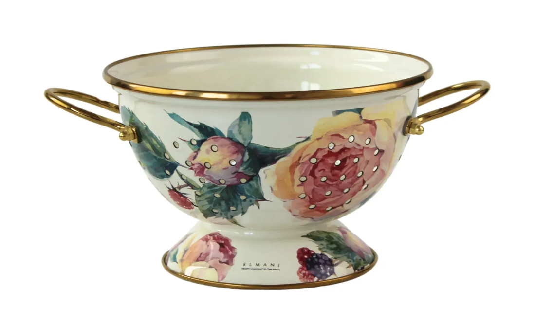 Дуршлаг эмалированный PEONY Elmani на ножке d 20 см - фото 2