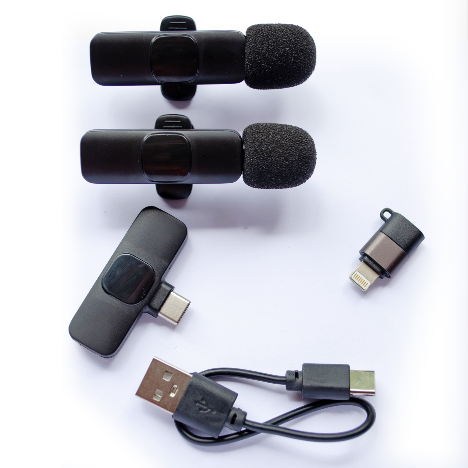 Мікрофон бездротовий петличний подвійний 2в1 для iPhone/Android з USB Type-C (WM-K9)