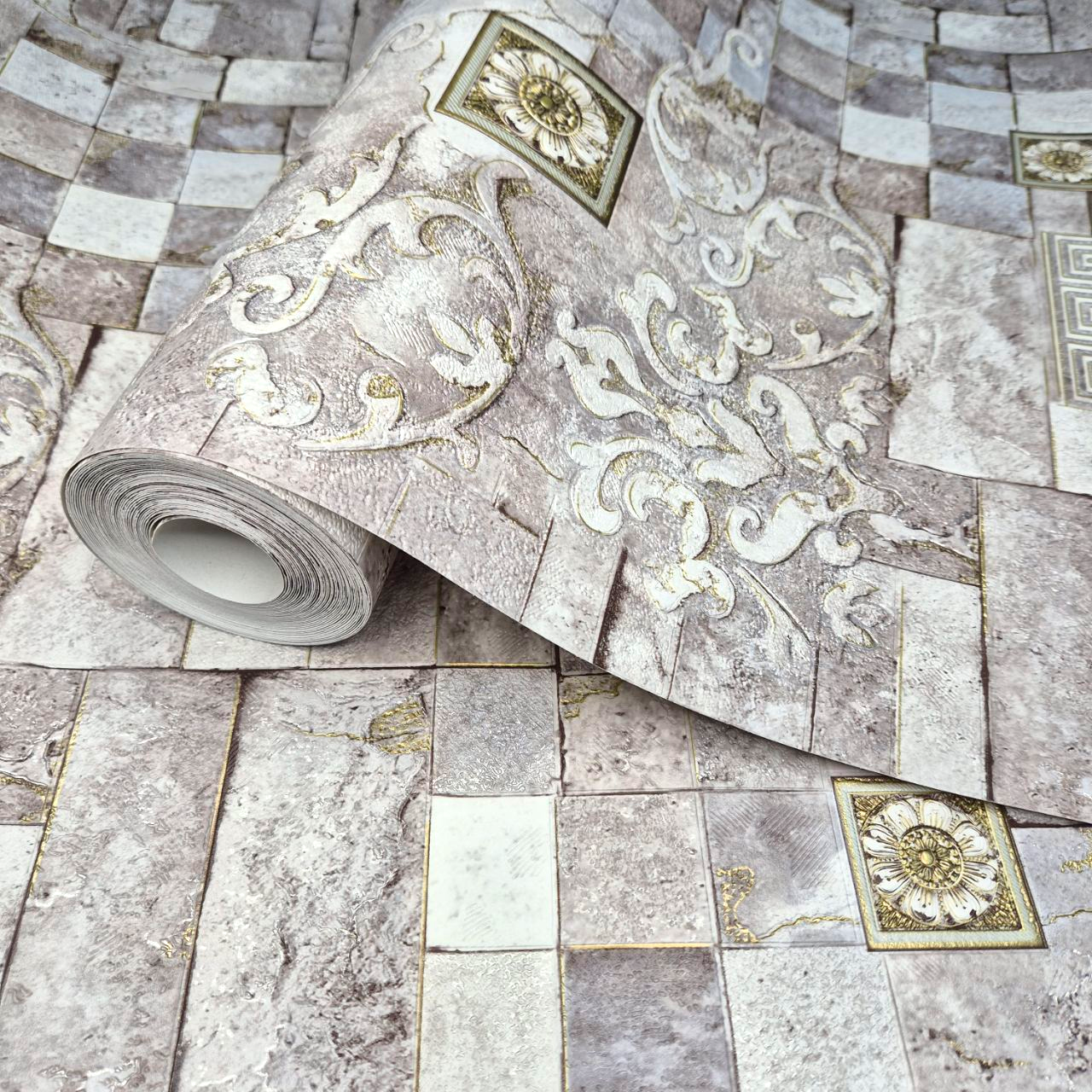 Обои виниловые Славянские обои 5792-06 для спальни/комнаты/кухни/гостиной/коридора 10,05x0,53 м Пудровый (2526210219)