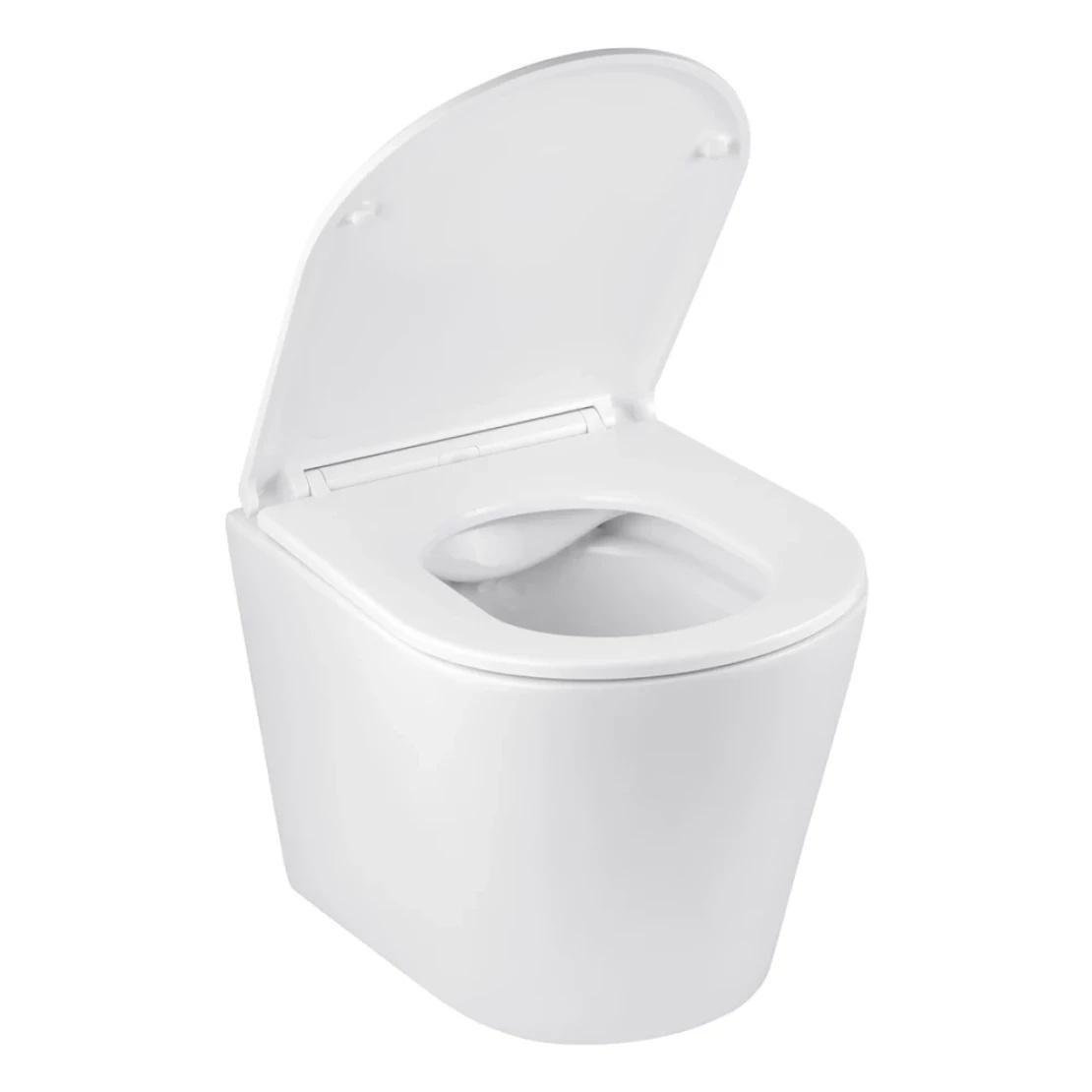 Унітаз підвісний Kroner Armada WHI513636 Rimless безобідковий з сидінням Slim Duroplast 340х360 мм Білий (KA513636WHIR) - фото 3