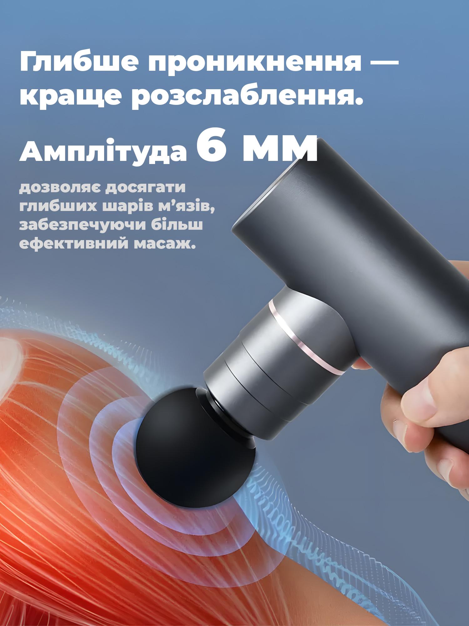 Масажер перкусійний для тіла Zabobon TouchPulse Пістолет ручний (29469238) - фото 8