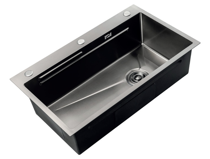 Мойка Zerix ZH7545-SET-05 DECOR NANO-BLACK 3,0/0,8 Графитовый (ZM5582)