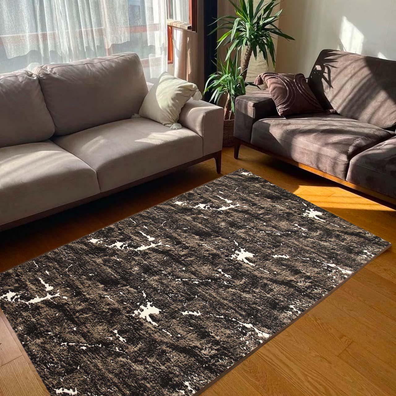 Ковер безворсовый на войлочной основе DAKARIA Print Run Дарк p13 2x2 м Черный/Коричневый (00-00019177) - фото 4 Ковер безворсовый на войлочной основе DAKARIA Print Run Дарк p13 2x2 м Черный/Коричневый (00-00019177) - фото 4