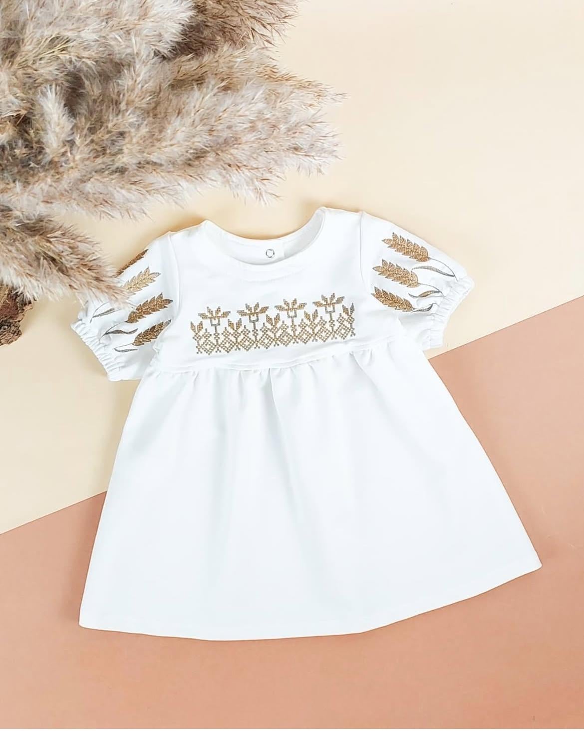 Платье детское с коротким рукавом Колоски (3292)