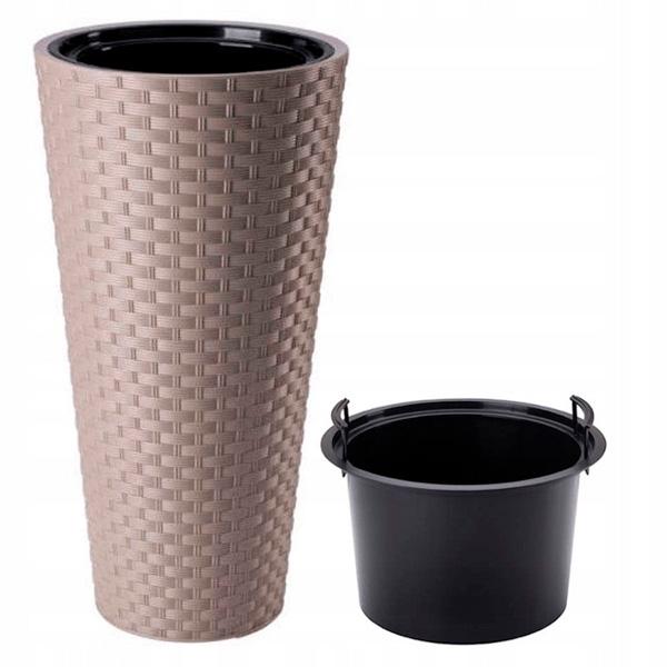 Горщик для квітів Form-Plastic Rattana Slim-40 Бежевий (3850-051) - фото 2