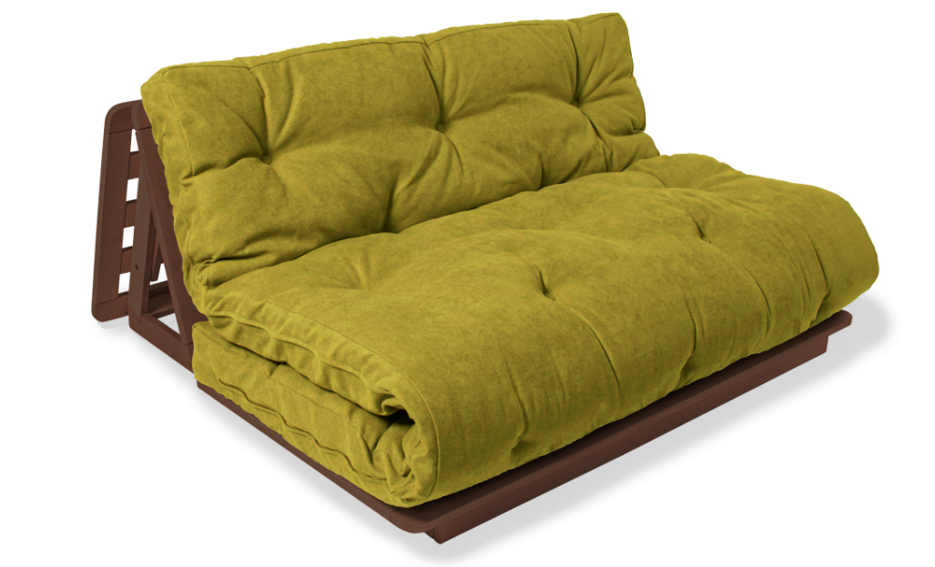 Кресло-футон Woodman Layti-140 раскладное из массива дерева Ореховый/Зеленый