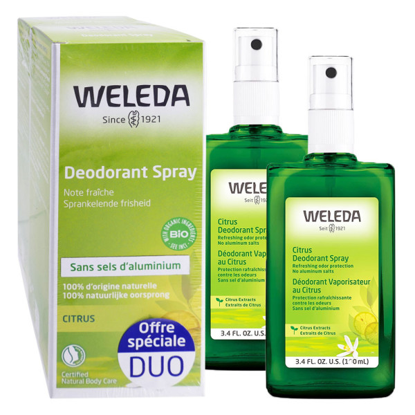 Набор дезодорантов-спреев Weleda Deodorant Spray au Citrus цитрусовый 2 шт./100 мл (24388783)