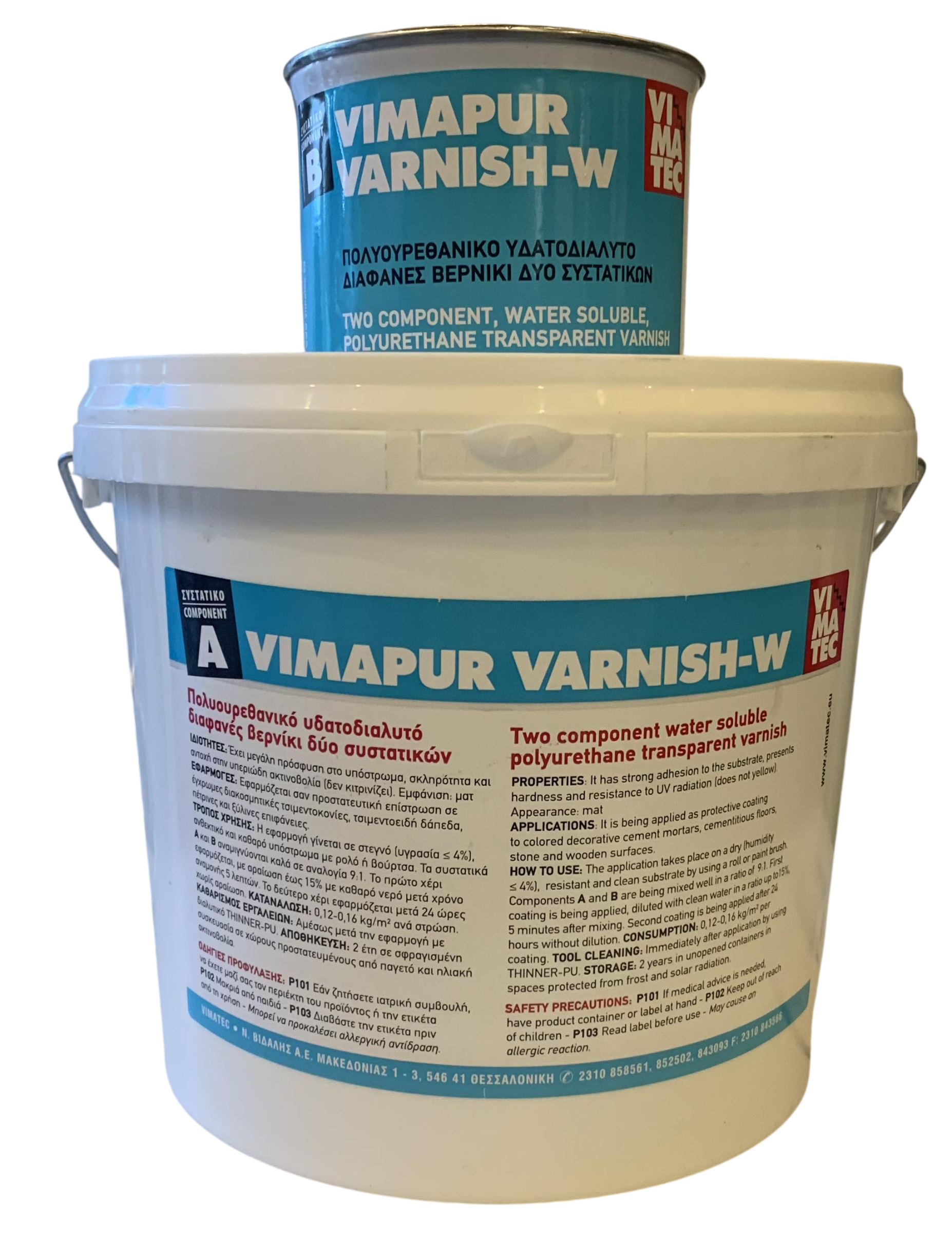 Лак полиуретановый Vimatec Vimapur Varnish W mat А/В двухкомпонентный матовый водный для микроцемента 1 кг