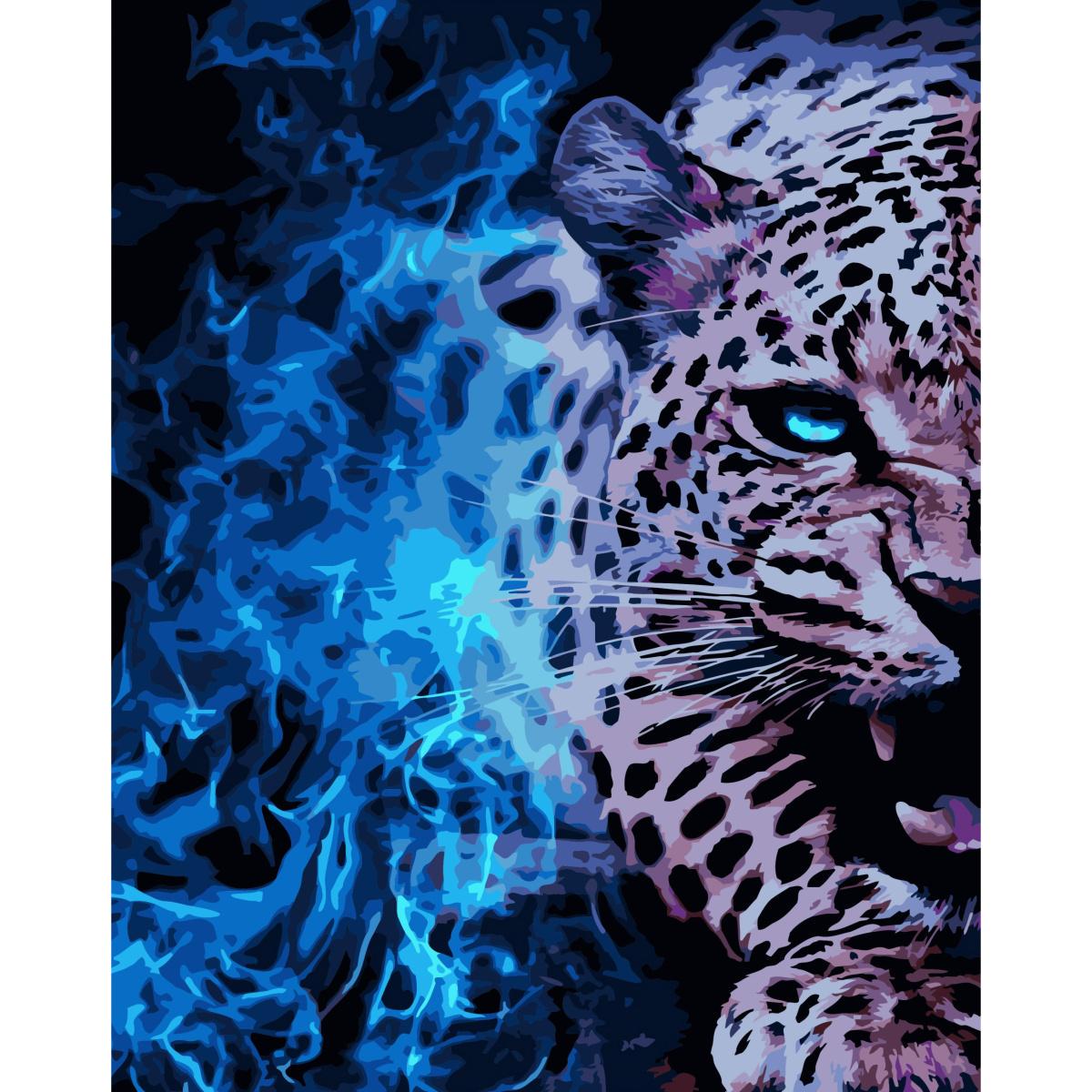 Картина по номерам Strateg Премиум Зубы большой кошки 40x50 см (SY6766)