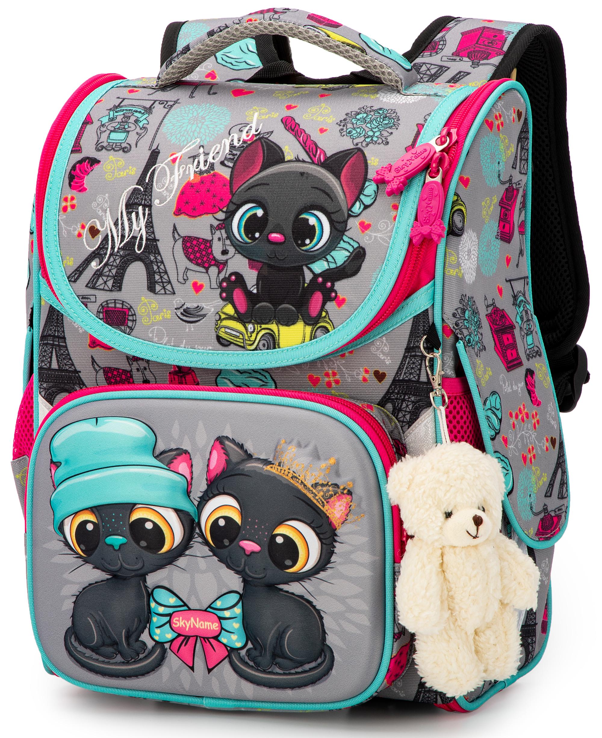 Рюкзак шкільний SkyName Котик ортопедичний 34х26х18 см (2072)