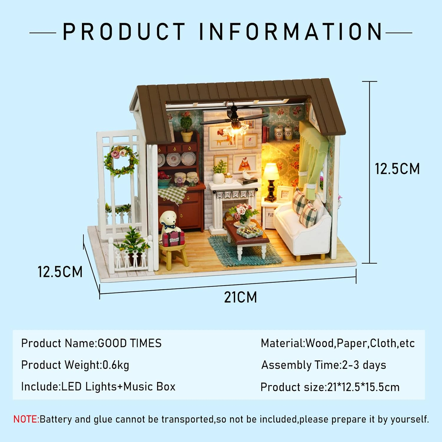 Конструктор дитячий DIY Cute Room 8008-D Вітальня з верандою та каміном (784780598) - фото 9 Конструктор дитячий DIY Cute Room 8008-D Вітальня з верандою та каміном (784780598) - фото 9