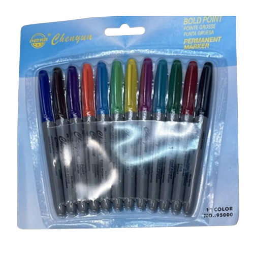 Маркер перманентный Stenson WW01806 12 цветов (14070125)