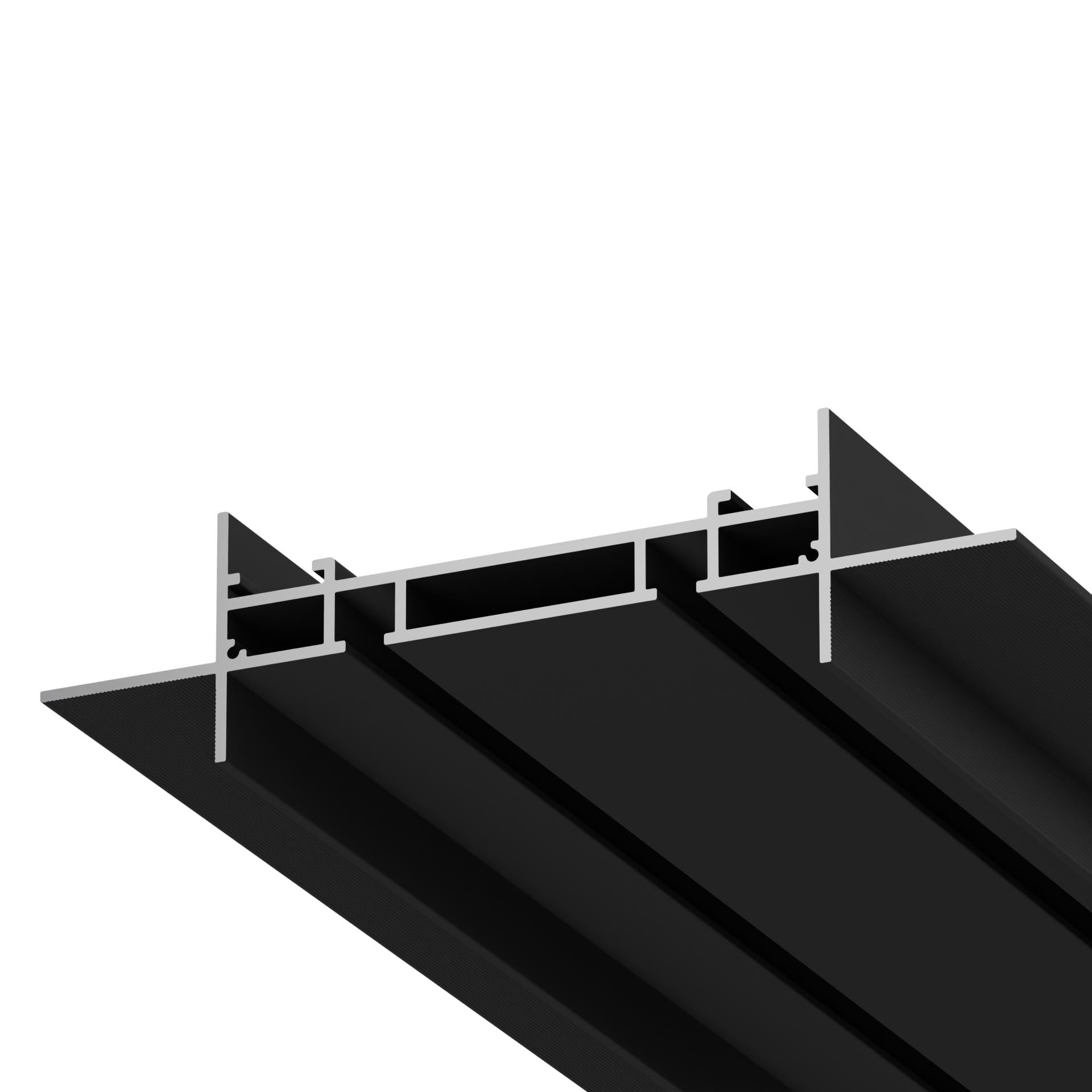 Карниз встроенный для гипсокартона SD 2.0 Lux Profile двухрядный Черный Карниз встроенный для гипсокартона SD 2.0 Lux Profile двухрядный Черный