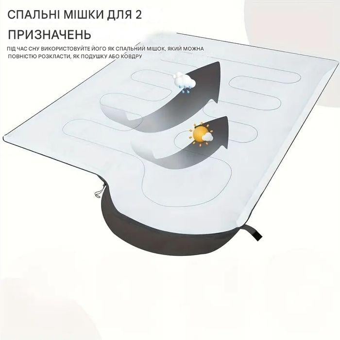 Спальный мешок 210×75×4 см Темно-синий - фото 2