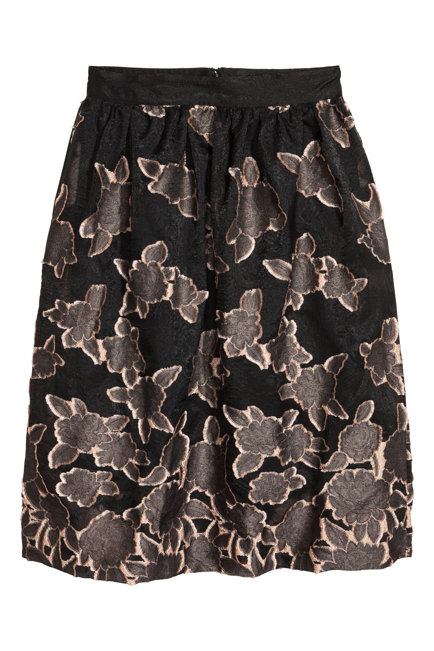 Юбка Цветы р. 36 Черный (5631566sm)