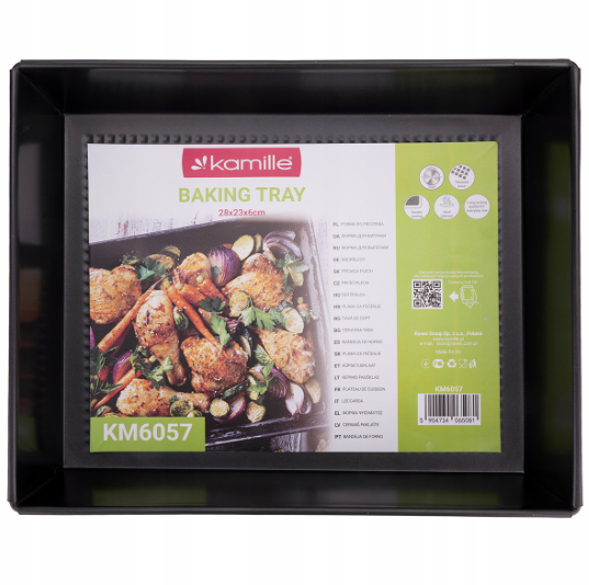 Форма Kamille прямоугольная для лазаньи пирогов из углеродистой стали 28х24х6 см