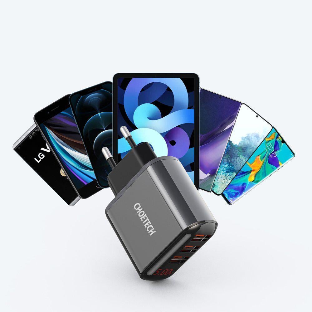 Зарядное устройство Choetech Q5009 5 V 3,4 A 3хUsb-A digital wall charger - фото 3 Зарядное устройство Choetech Q5009 5 V 3,4 A 3хUsb-A digital wall charger - фото 3