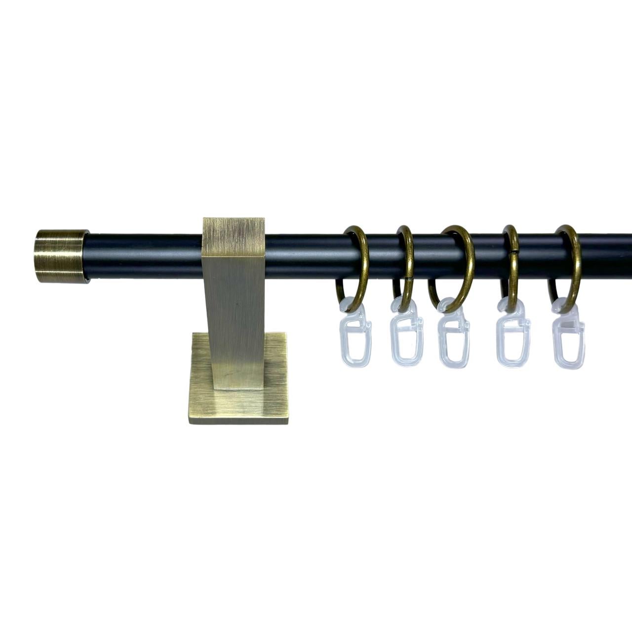 Карниз для штор Orvit Заглушка однорядный 19 мм техно 300 см Черный/Антик (009-1257)