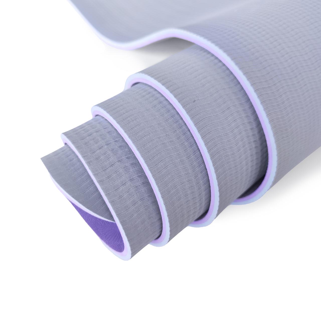 Коврик для фитнеса и йоги Gemini Pro GE-6PURV TPE/TC 6 мм (14729327) - фото 3