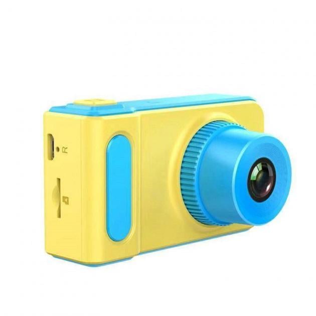 Фотоаппарат детский Photo Camera Kids V7 5369 450 мАч Желто-голубой - фото 1