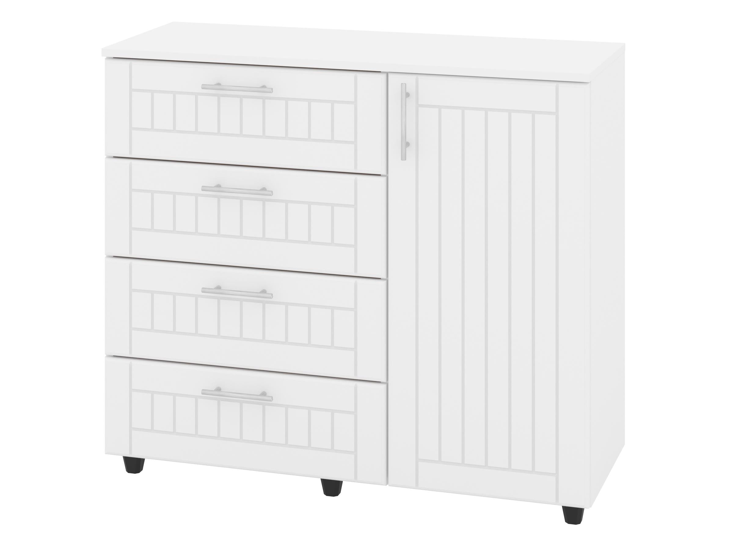 Комод с ящиками PEHOTIN К-4+1 МДФ ДСП/МДФ 100х38х87,5 см Белый (PN-100589)