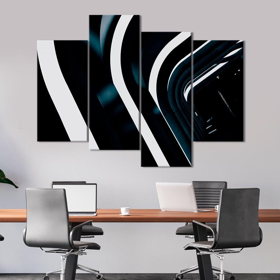 Картина Белый свет на тёмной абстракции 89x56 см (A878-4)