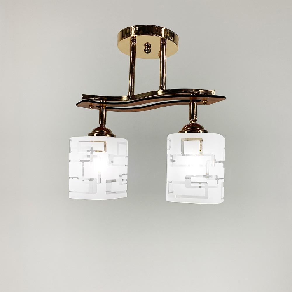 Світильник стельовий на 2 плафони Золотий (6032/2 GD) - фото 3 Світильник стельовий на 2 плафони Золотий (6032/2 GD) - фото 3