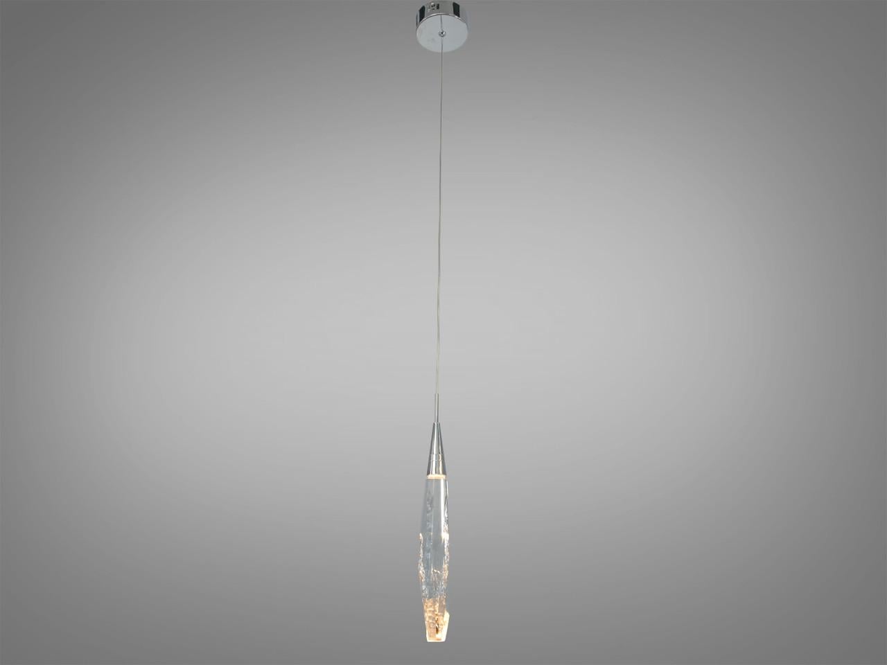 Підвісний світильник для вітальні LED Diasha J2502-1HR Ice Glass 4 Вт Хром (2950852182)
