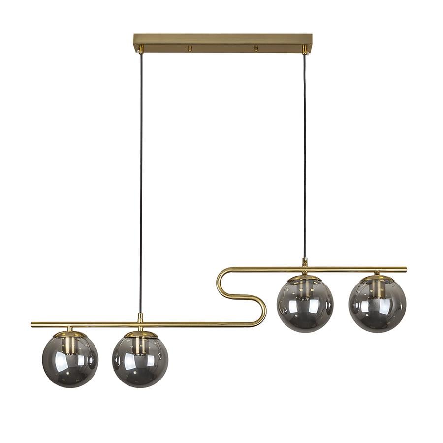 Люстра подвесная шара Levistella 7529814-4 BRZ/BK плафоны черные Бронза