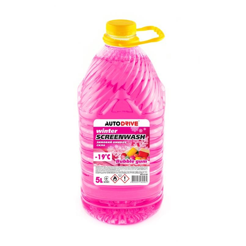 Омыватель стекла зимний AutoDrive AD0138 Bubble Gum -19°С 5 л (12562070) - фото 1