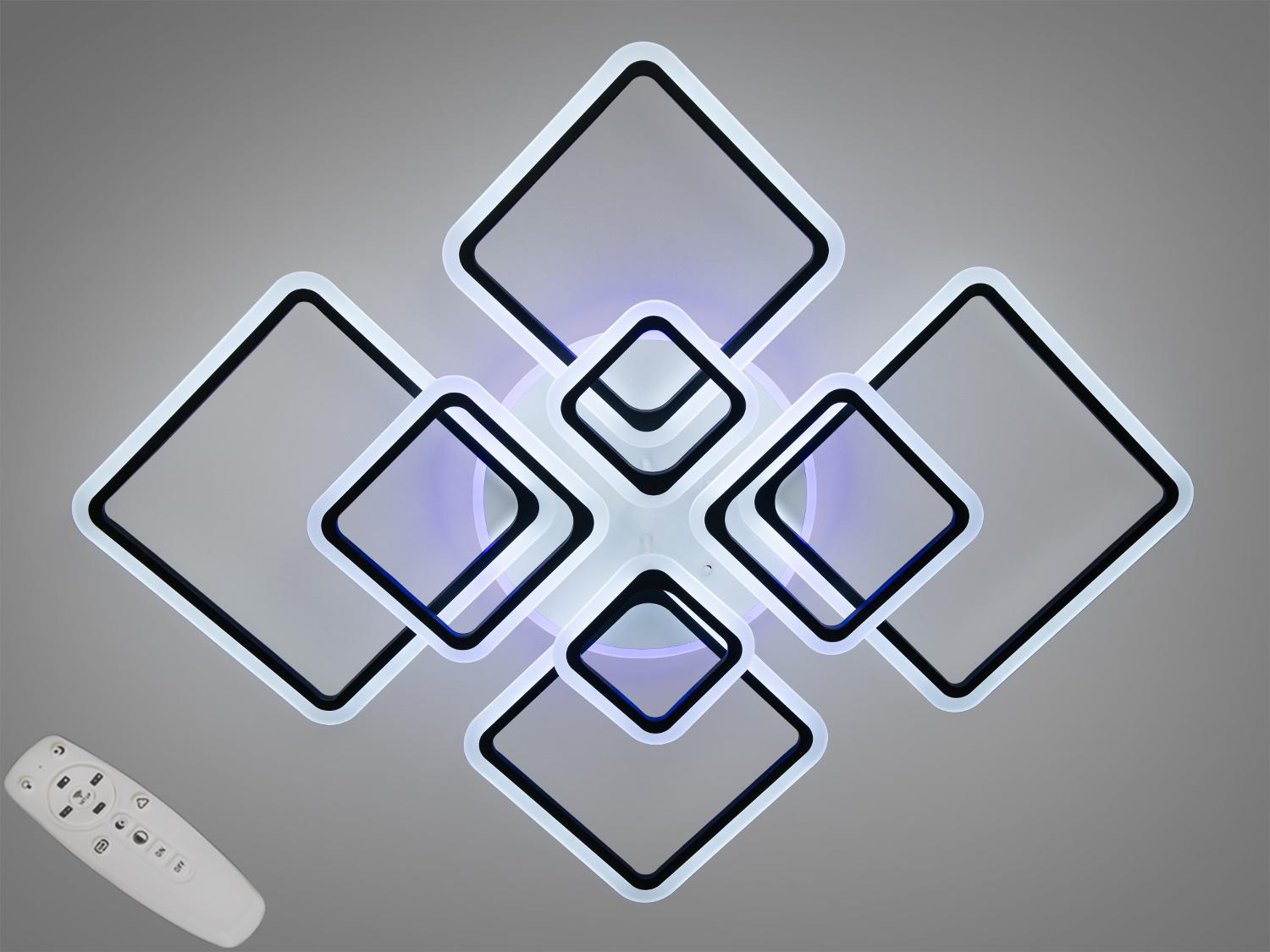 Люстра потолочная Diasha A8160/8BK 3col dim с подсветкой и диммером 235W