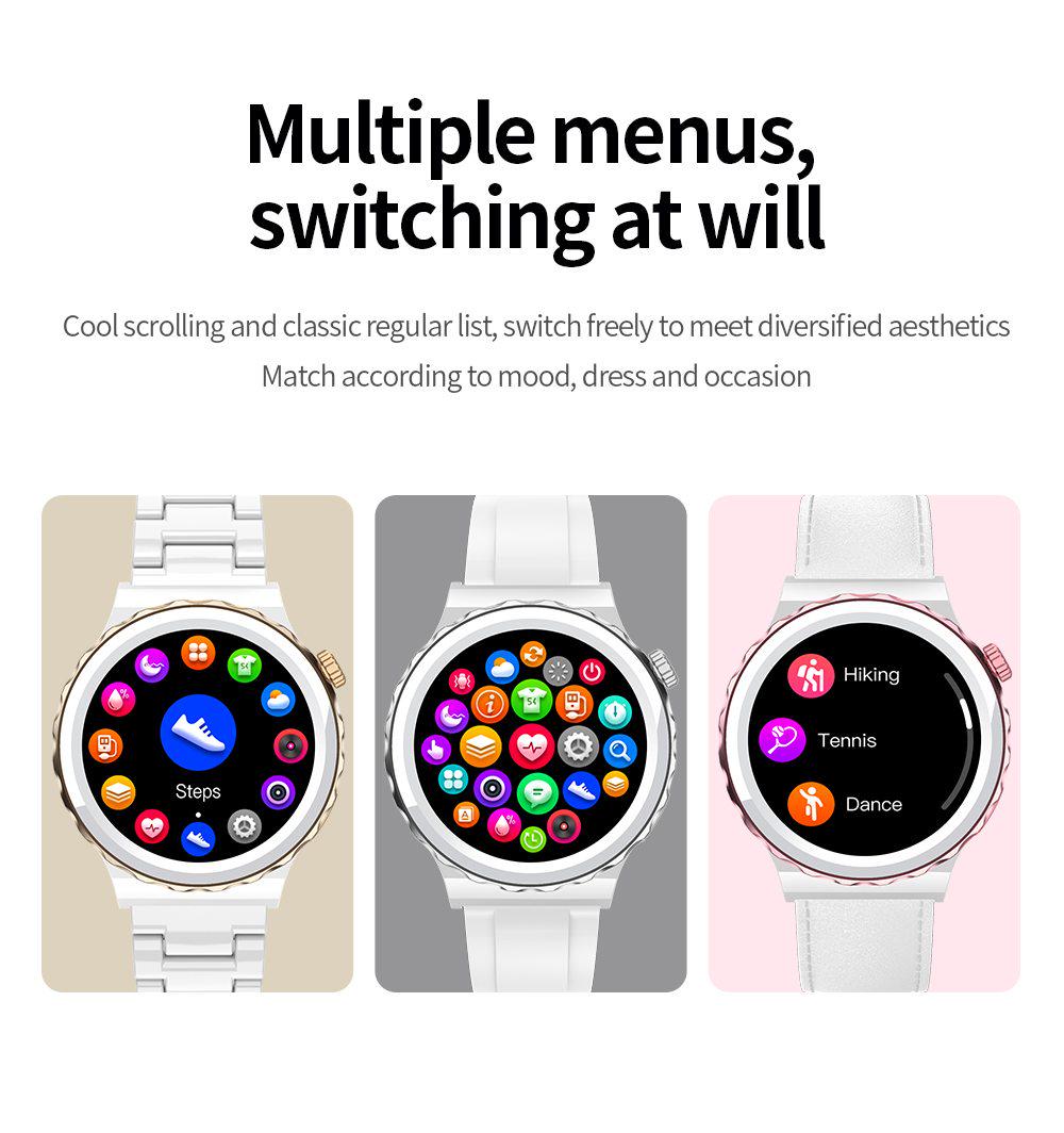 Смарт-годинник жіночий Lemfo HK43 2 ремінці Білий - фото 17 Смарт-годинник жіночий Lemfo HK43 2 ремінці Білий - фото 17