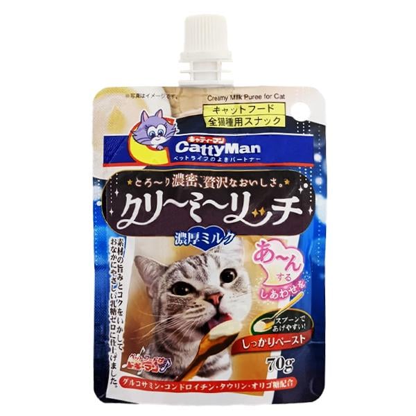 Лакомство жидкое для котов CattyMan Creamy Milk сливочное пюре с молоком (82206)